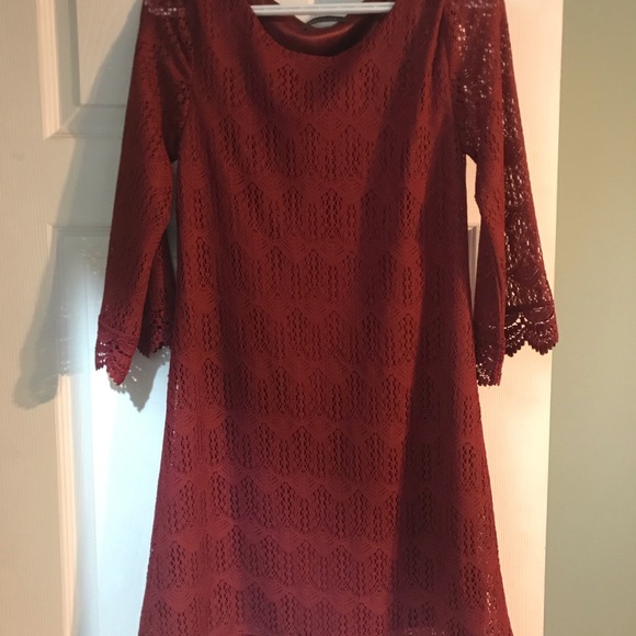 Suzy Shier Red Lacey Dress - Picture 2 of 2